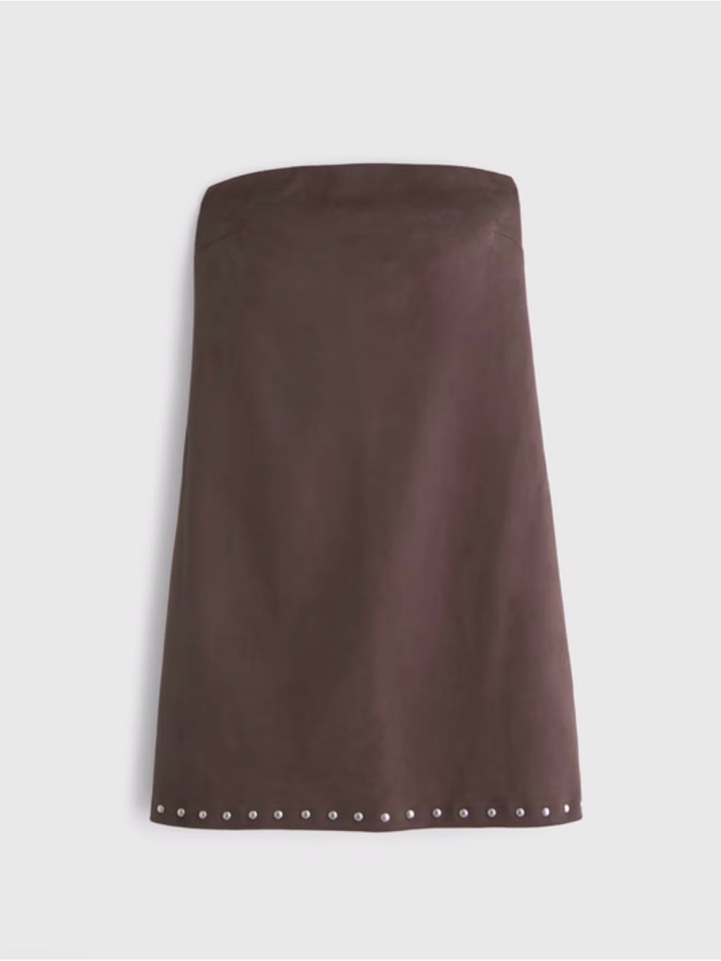 Abercrombie & Fitch Dark Brown Pencil Skirt With Stud Hem